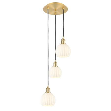 A large image of the Innovations Lighting 113B-3P-13-13 White Venetian Pendant Alternate Image