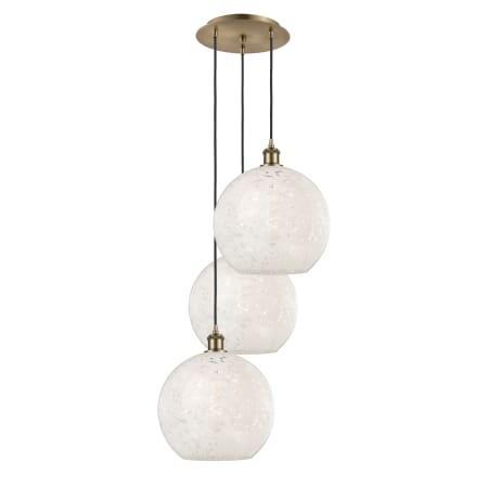 A large image of the Innovations Lighting 113B-3P-14-19 White Mouchette Pendant Alternate Image