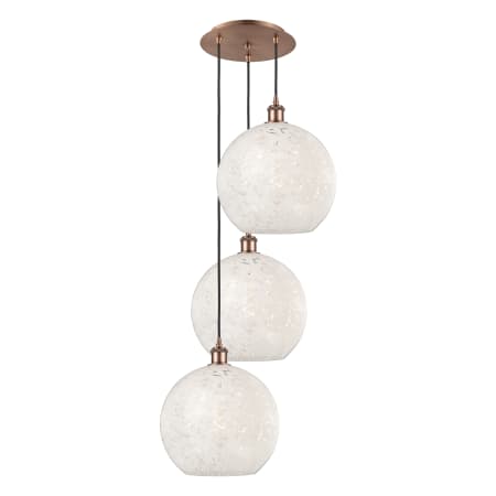 A large image of the Innovations Lighting 113B-3P-14-19 White Mouchette Pendant Alternate Image