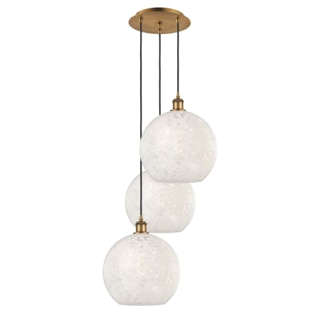 A large image of the Innovations Lighting 113B-3P-14-19 White Mouchette Pendant Alternate Image