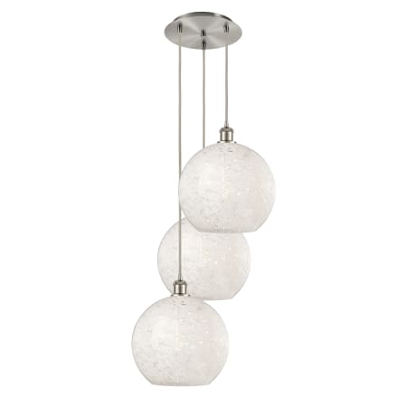 A large image of the Innovations Lighting 113B-3P-14-19 White Mouchette Pendant Alternate Image