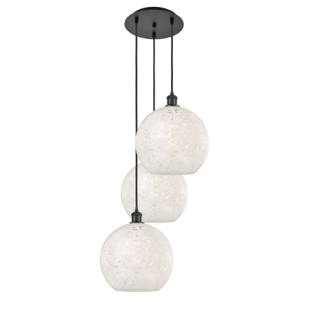 A large image of the Innovations Lighting 113B-3P-14-19 White Mouchette Pendant Alternate Image