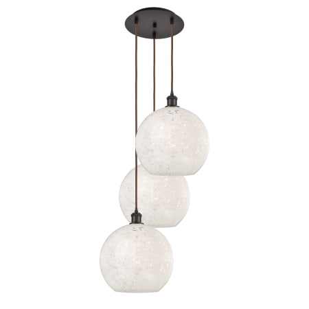 A large image of the Innovations Lighting 113B-3P-14-19 White Mouchette Pendant Alternate Image