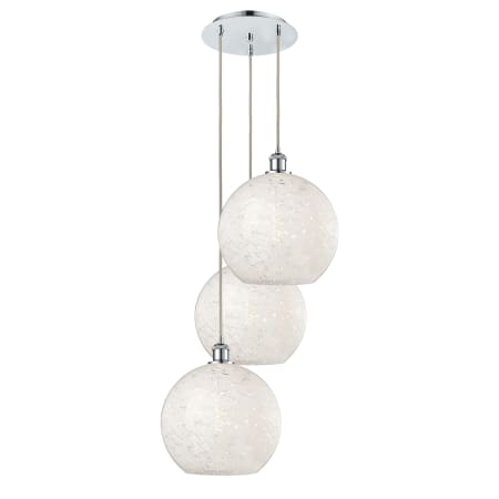 A large image of the Innovations Lighting 113B-3P-14-19 White Mouchette Pendant Alternate Image