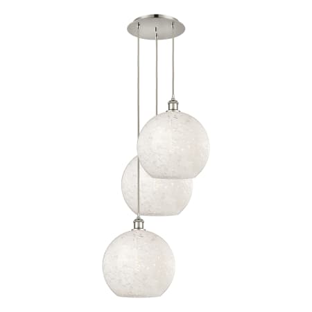 A large image of the Innovations Lighting 113B-3P-14-19 White Mouchette Pendant Alternate Image