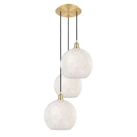 A large image of the Innovations Lighting 113B-3P-14-19 White Mouchette Pendant Alternate Image