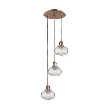 A large image of the Innovations Lighting 113B-3P-22-13 Ithaca Pendant Alternate Image