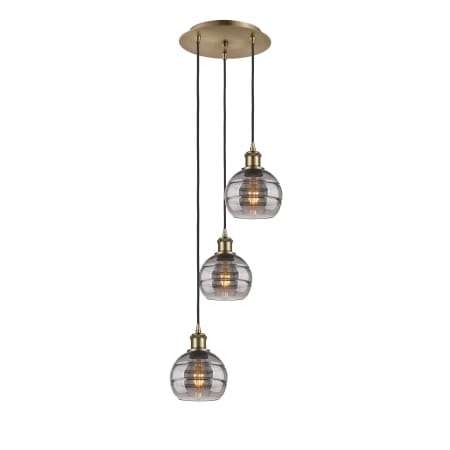 A large image of the Innovations Lighting 113B-3P-24-12 Rochester Pendant Alternate Image