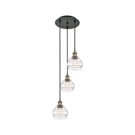 A large image of the Innovations Lighting 113B-3P-24-12 Rochester Pendant Alternate Image