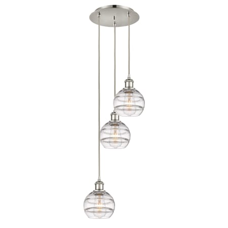 A large image of the Innovations Lighting 113B-3P-24-12 Rochester Pendant Alternate Image