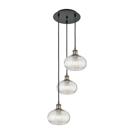 A large image of the Innovations Lighting 113B-3P-26-15 Ithaca Pendant Alternate Image