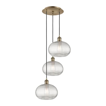 A large image of the Innovations Lighting 113B-3P-30-17 Ithaca Pendant Alternate Image