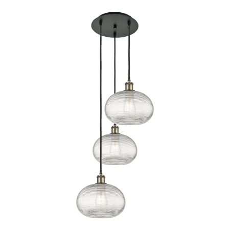 A large image of the Innovations Lighting 113B-3P-30-17 Ithaca Pendant Alternate Image