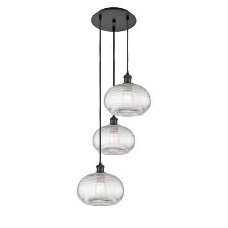 A large image of the Innovations Lighting 113B-3P-30-17 Ithaca Pendant Alternate Image