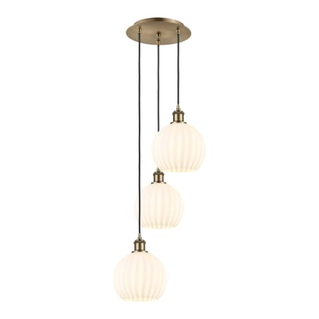 A large image of the Innovations Lighting 113B-3P-31-15 White Venetian Pendant Alternate Image