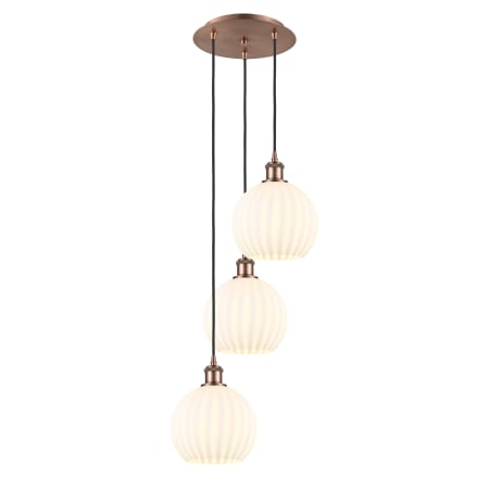 A large image of the Innovations Lighting 113B-3P-31-15 White Venetian Pendant Alternate Image