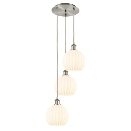 A large image of the Innovations Lighting 113B-3P-31-15 White Venetian Pendant Alternate Image