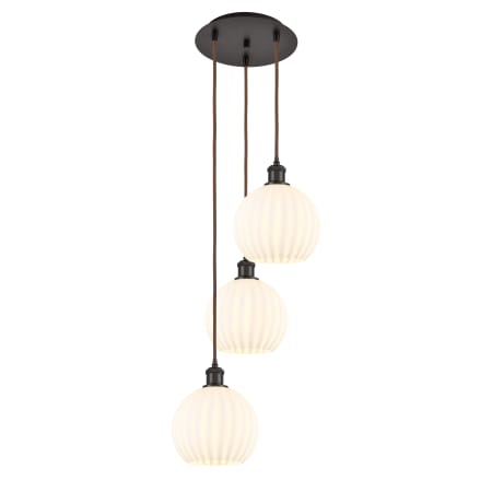 A large image of the Innovations Lighting 113B-3P-31-15 White Venetian Pendant Alternate Image