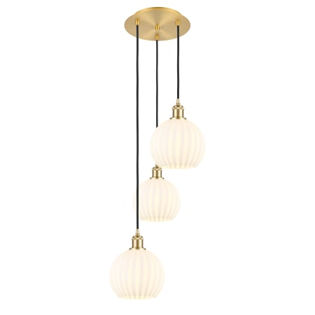 A large image of the Innovations Lighting 113B-3P-31-15 White Venetian Pendant Alternate Image