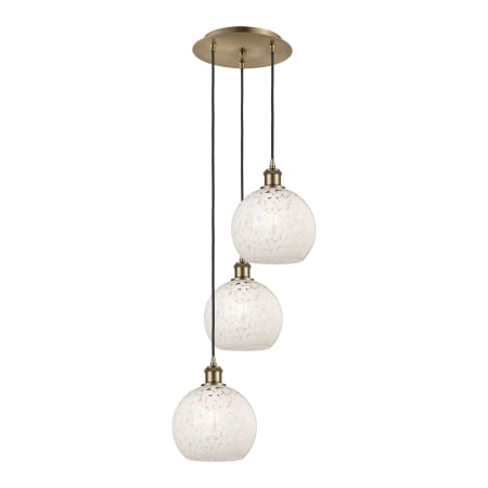 A large image of the Innovations Lighting 113B-3P-36-15 White Mouchette Pendant Alternate Image