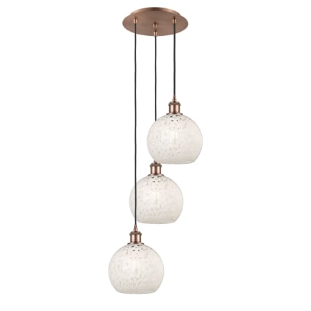 A large image of the Innovations Lighting 113B-3P-36-15 White Mouchette Pendant Alternate Image