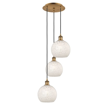 A large image of the Innovations Lighting 113B-3P-36-15 White Mouchette Pendant Alternate Image