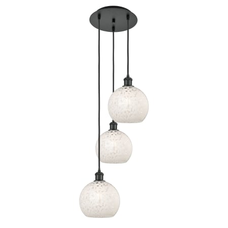 A large image of the Innovations Lighting 113B-3P-36-15 White Mouchette Pendant Alternate Image