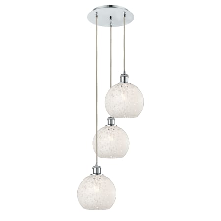 A large image of the Innovations Lighting 113B-3P-36-15 White Mouchette Pendant Alternate Image