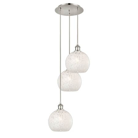 A large image of the Innovations Lighting 113B-3P-36-15 White Mouchette Pendant Alternate Image