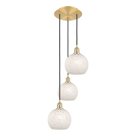 A large image of the Innovations Lighting 113B-3P-36-15 White Mouchette Pendant Alternate Image