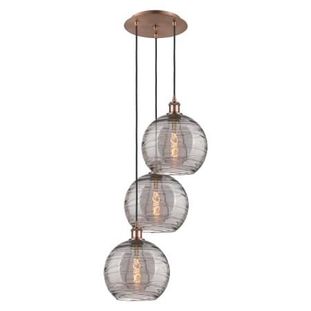 A large image of the Innovations Lighting 113B-3P 36 17 Athens Deco Swirl Pendant Alternate Image