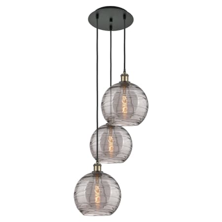 A large image of the Innovations Lighting 113B-3P 36 17 Athens Deco Swirl Pendant Alternate Image