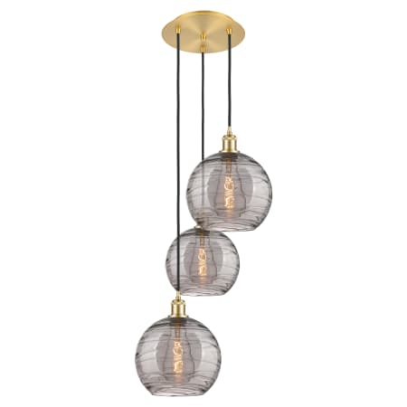 A large image of the Innovations Lighting 113B-3P 36 17 Athens Deco Swirl Pendant Alternate Image