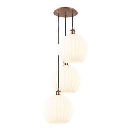 A large image of the Innovations Lighting 113B-3P-39-19 White Venetian Pendant Alternate Image