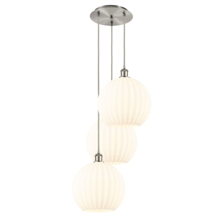 A large image of the Innovations Lighting 113B-3P-39-19 White Venetian Pendant Alternate Image