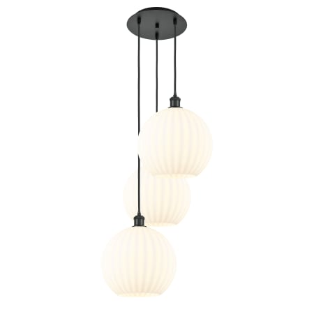 A large image of the Innovations Lighting 113B-3P-39-19 White Venetian Pendant Alternate Image