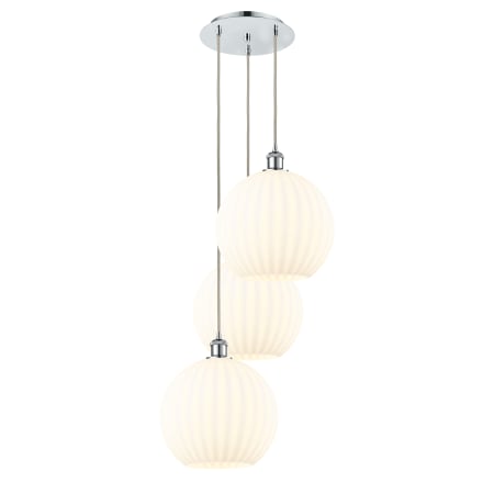 A large image of the Innovations Lighting 113B-3P-39-19 White Venetian Pendant Alternate Image