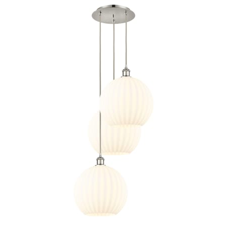 A large image of the Innovations Lighting 113B-3P-39-19 White Venetian Pendant Alternate Image