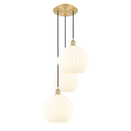 A large image of the Innovations Lighting 113B-3P-39-19 White Venetian Pendant Alternate Image