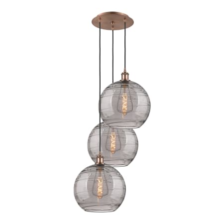 A large image of the Innovations Lighting 113B-3P 41 19 Athens Deco Swirl Pendant Alternate Image