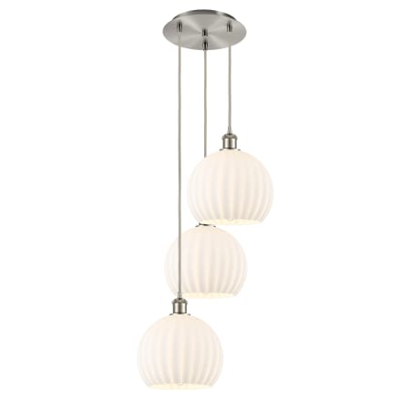 A large image of the Innovations Lighting 113B-3P-42-17 White Venetian Pendant Alternate Image