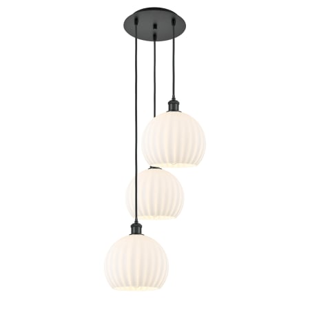 A large image of the Innovations Lighting 113B-3P-42-17 White Venetian Pendant Alternate Image