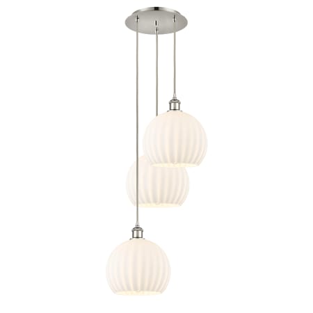 A large image of the Innovations Lighting 113B-3P-42-17 White Venetian Pendant Alternate Image