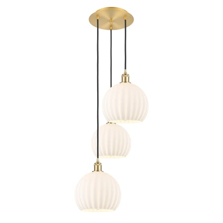 A large image of the Innovations Lighting 113B-3P-42-17 White Venetian Pendant Alternate Image