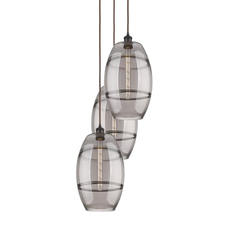 A large image of the Innovations Lighting 113B-3P-56-17 Vaz Pendant Oil Rubbed Bronze / Smoked