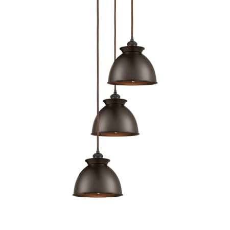 A large image of the Innovations Lighting 113B-3P-30-15 Adirondack Pendant Oil Rubbed Bronze