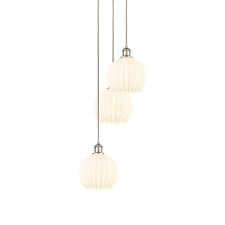 A large image of the Innovations Lighting 113B-3P-31-15 White Venetian Pendant Polished Nickel