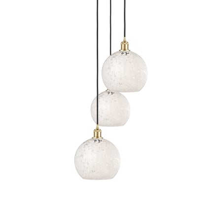 A large image of the Innovations Lighting 113B-3P-11-17 White Mouchette Pendant Satin Gold