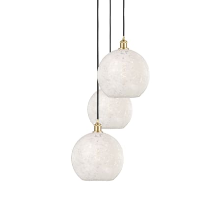 A large image of the Innovations Lighting 113B-3P-14-19 White Mouchette Pendant Satin Gold