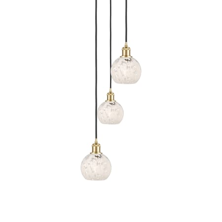 A large image of the Innovations Lighting 113B-3P-11-13 White Mouchette Pendant Satin Gold